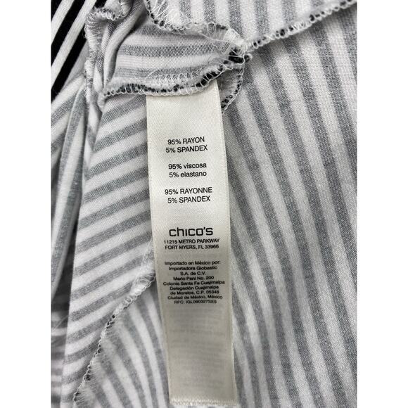 Chico's Maxi Skirt Sz 3 US XL 16 Black White Stripe Pull On Rayon Stretch Comfy - Picture 5 of 7